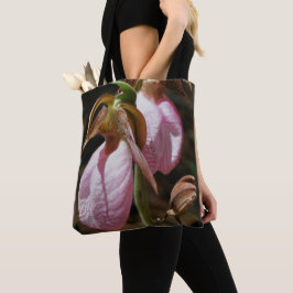 Wild Pink Lady Slipper Orchid Pair Tote Bag