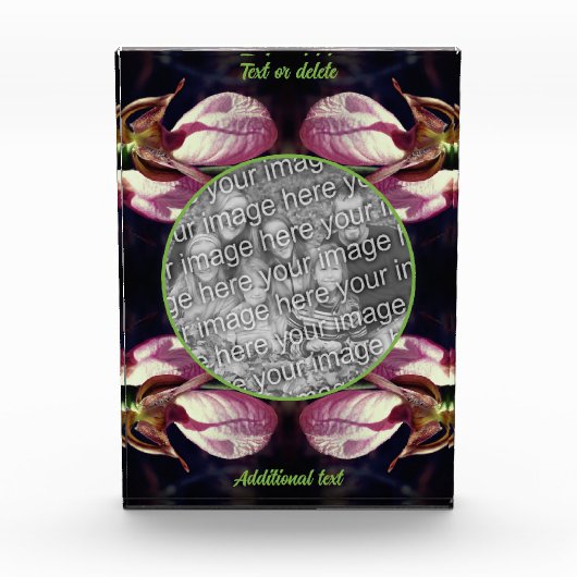 Wild Pink Lady Slipper Orchid Uw eigen toevoegen Fotoblokken (Voorkant)