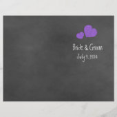 Wild Pink Paars Chalkboard Folded Wedding Programm (Voorkant)