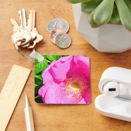 Wild Pink Rose Photo Trust in het Bijbelvers van d Sleutelhanger (Bureau)