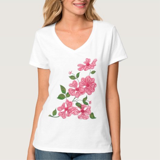 Wild Pink Rose T-shirt (Voorkant)