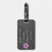 Wild Pink Roses Chalkboard Bagagelabel (Achterkant verticaal)