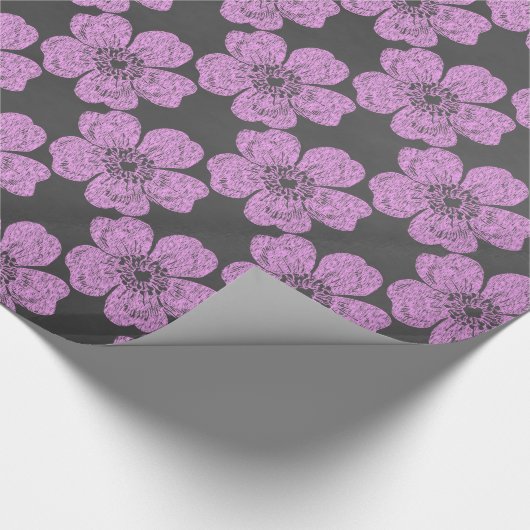 Wild Pink Roses Chalkboard Cadeaupapier (Hoek)