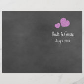 Wild Pink Roses Chalkboard Folded Wedding Programm (Voorkant)