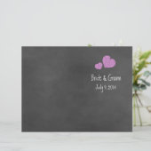 Wild Pink Roses Chalkboard Folded Wedding Programm (Staand voorkant)