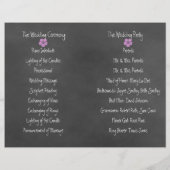 Wild Pink Roses Chalkboard Folded Wedding Programm (Achterkant)