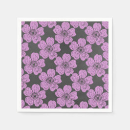 Wild Pink Roses Chalkboard Servetten