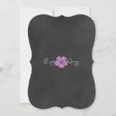 Wild Pink Roses Chalkboard Wedding Invitation Kaart (Achterkant)