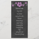 Wild Pink Roses Chalkboard Wedding Program Kaart (Achterkant)