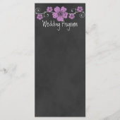 Wild Pink Roses Chalkboard Wedding Program Kaart (Voorkant)