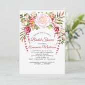 Wild Pink Roses Greenery Vrijgezellenfeest Kaart (Staand voorkant)