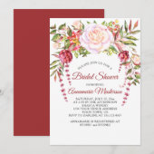 Wild Pink Roses Greenery Vrijgezellenfeest Kaart (Voorkant / Achterkant)