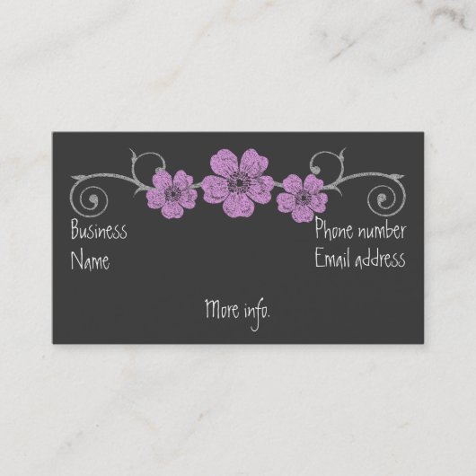 Wild Pink Roses krijtbord Visitekaartje (Voorkant)