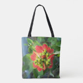 Wild Poinsettia op een canvas tas met drukwerk (Achterkant)