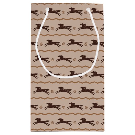 Wild Pony Galloping Horse op Tan Klein Cadeauzakje (Achterkant)