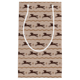 Wild Pony Galloping Horse op Tan Klein Cadeauzakje