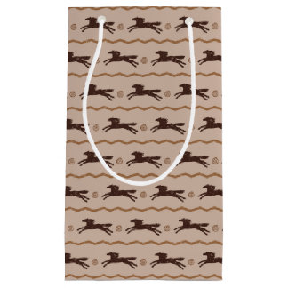 Wild Pony Galloping Horse op Tan Klein Cadeauzakje