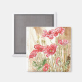 'Wild Poppies' magneet (Voorkant / Achterkant)