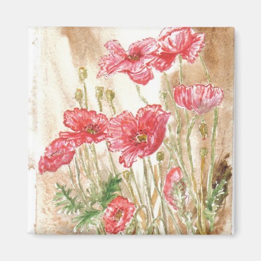 'Wild Poppies' magneet (Voorkant)