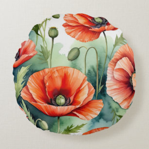 Wild Poppies Rond Kussen