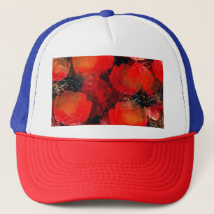 Wild Poppies Waterverf digitale tekening Trucker Pet
