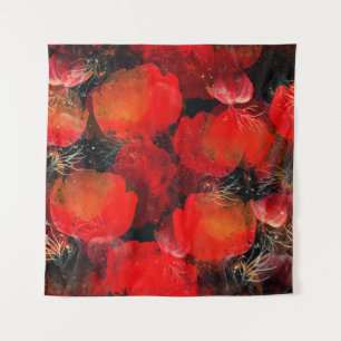 Wild Poppies Waterverf digitale tekening Wandkleed