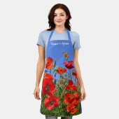 Wild Poppy Field gepersonaliseerd Apron Schort (Gedragen)