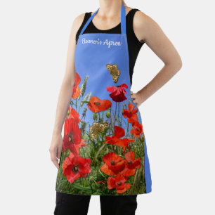 Wild Poppy Field gepersonaliseerd Apron Schort