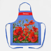 Wild Poppy Field gepersonaliseerd Schort (Voorkant)