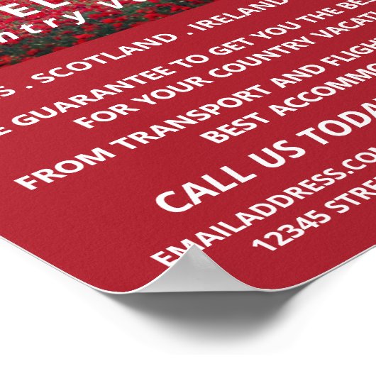 Wild Poppy Field, reisbureau Adverteren Poster (Hoek)