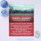 Wild Poppy Field, Travel Agency Advert Flyer (Enkel)