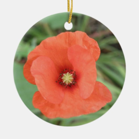 Wild Poppy Flower Ornaments Keramisch Ornament (Voorkant)