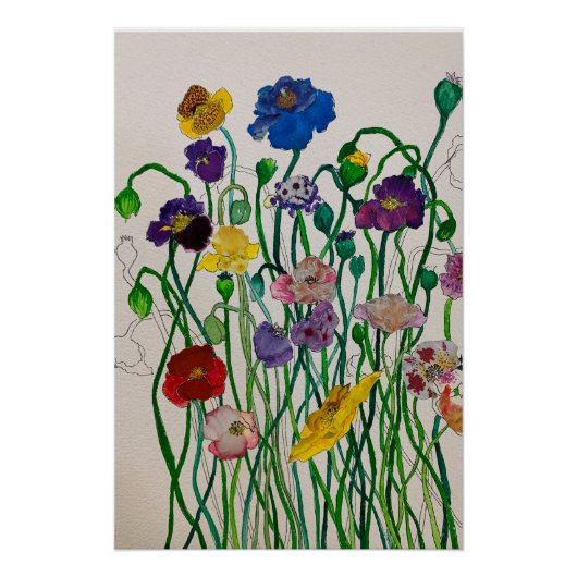Wild Poppy Print Perfect Poster (Voorkant)