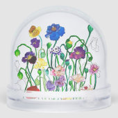 Wild Poppy Watercolor Birthday Sneeuwbol (Achterkant)