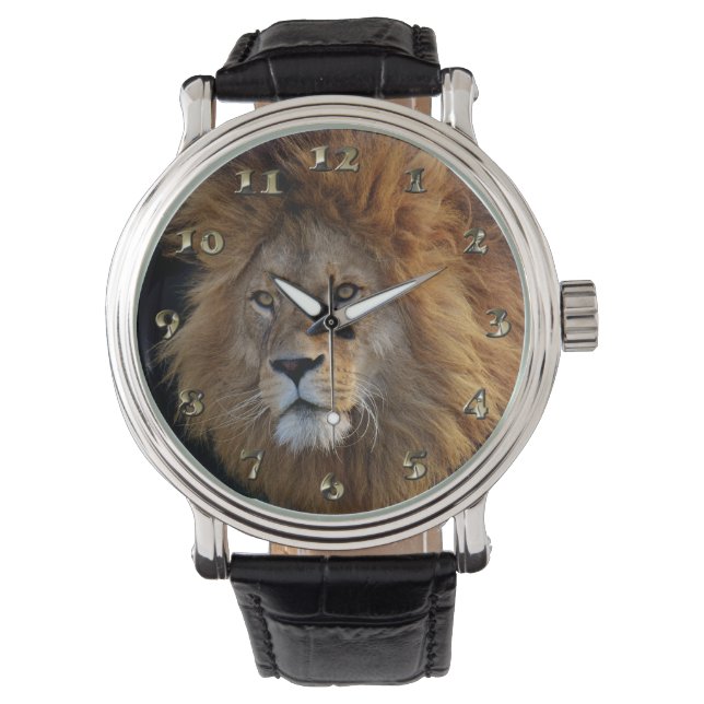 Wild Predator Lion met Mane Horloge (Voorkant)