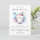 Wild Printable Owl Baby shower Kaart (Staand voorkant)