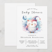 Wild Printable Owl Baby shower Kaart (Voorkant / Achterkant)