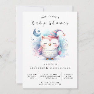 Wild Printable Owl Baby shower Kaart