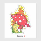 Wild Psychedelic Flaming Mushroom Sticker (Vel)