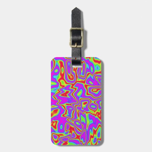 Wild Psychedelic Liquid Colors Bagagelabel (Voorkant verticaal)