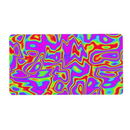 Wild Psychedelic Liquid Colors Etiket (Voorkant)
