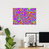 Wild Psychedelic Liquid Colors Poster (Thuiskantoor)