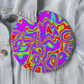 Wild Psychedelic Liquid Colors Ronde Button 6,0 Cm (In situ)