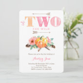 Wild Pumpkin 2e verjaardag van de meisjespartij Kaart (Staand voorkant)