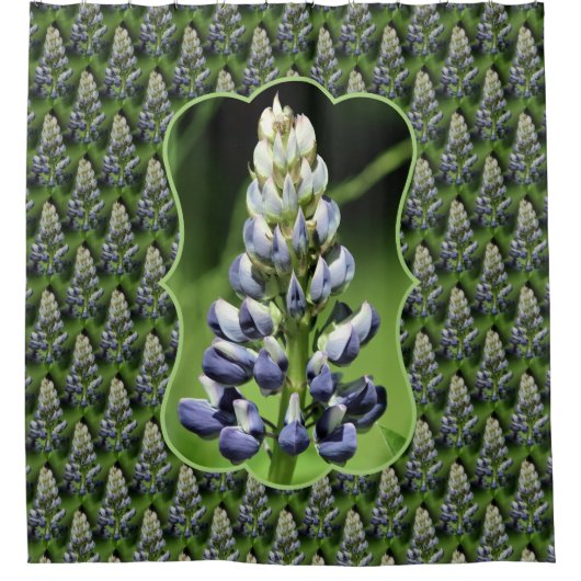 Wild Purple Lupine Floral Nature Pattern Douchegordijn (Voorkant)