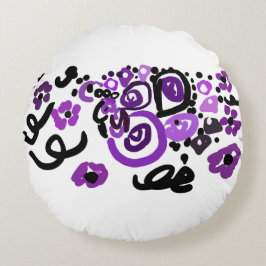 Wild Purple Peacock Rond Kussen