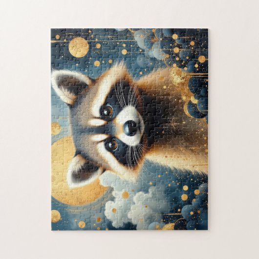Wild Raccoon painted Legpuzzel (Verticaal)