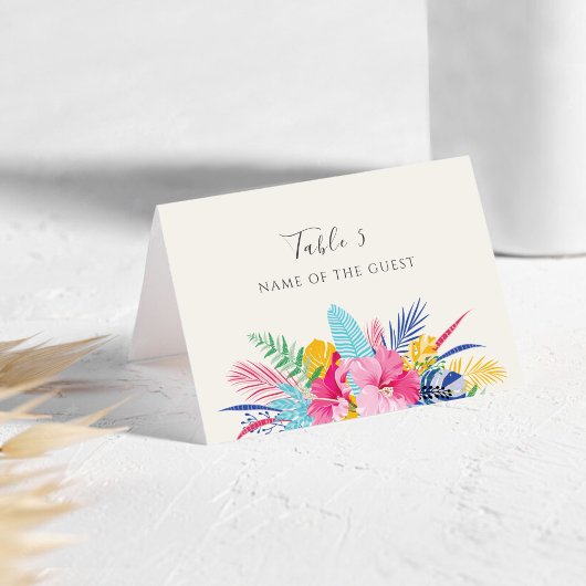 Wild Rain Forest Evergreen Wedding Place Card Kaart