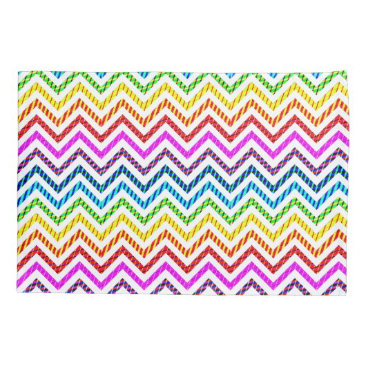 Wild Rainbow Chevron Pattern Kussensloop (Achterkant)