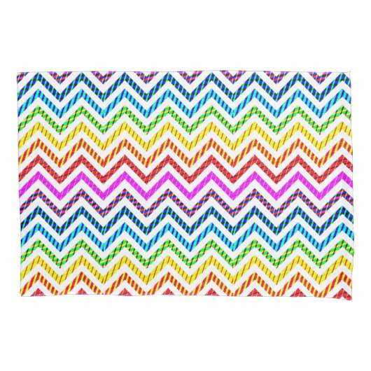 Wild Rainbow Chevron Pattern Kussensloop (Voorkant)